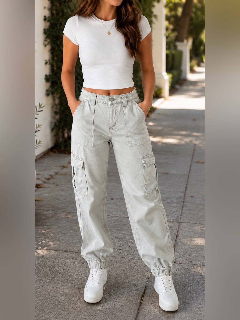 BDG Ice Blue Denim Cargo Joggers - Size 28